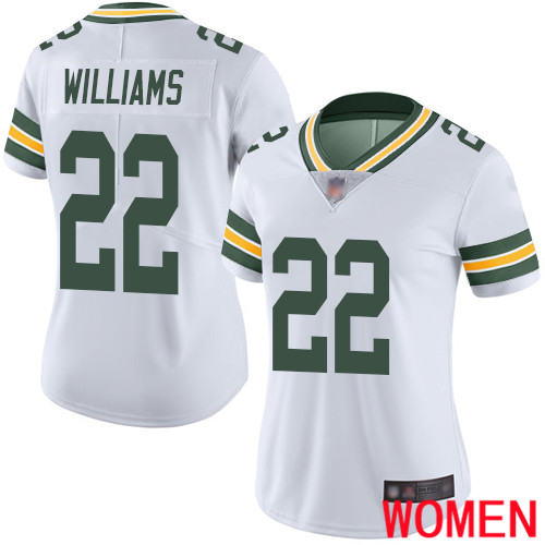 Green Bay Packers Limited White Women #22 Williams Dexter Road Jersey Nike NFL Vapor Untouchable->youth nfl jersey->Youth Jersey